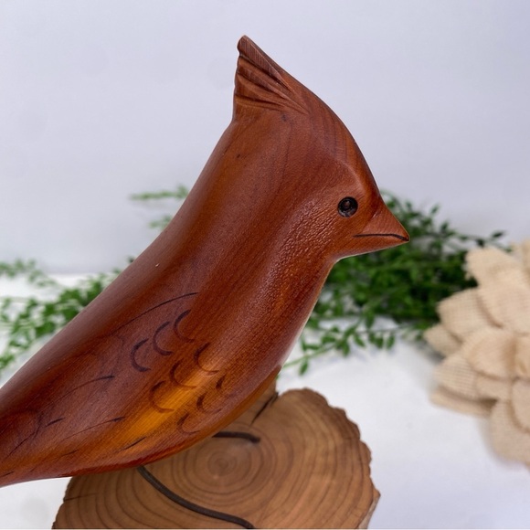 Vintage 1987 Randy Whaley Signed Hand Carved Cardinal Folk Art Driftwood Bird - Picture 9 of 11